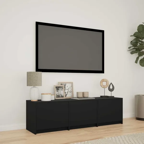 Meuble TV avec LED 140 x 34 x 40 cm Noir Bois d’ingénierie