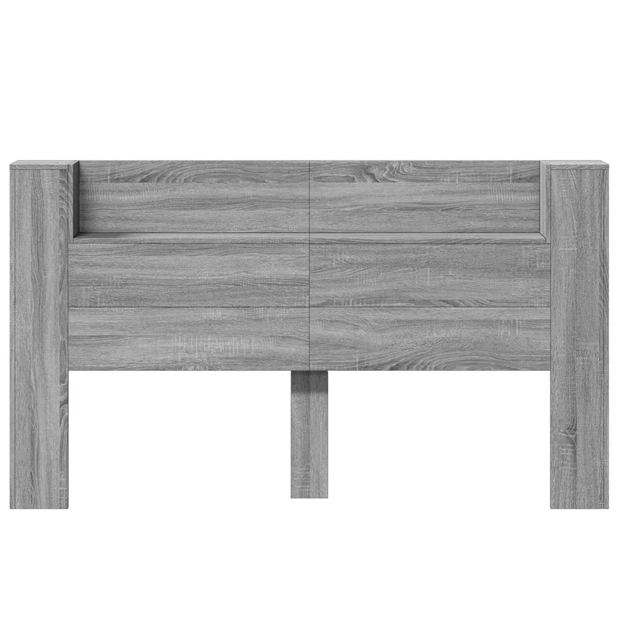 Tête de lit de rangement avec LED Sonoma gris Bois d'ingénierie - 5