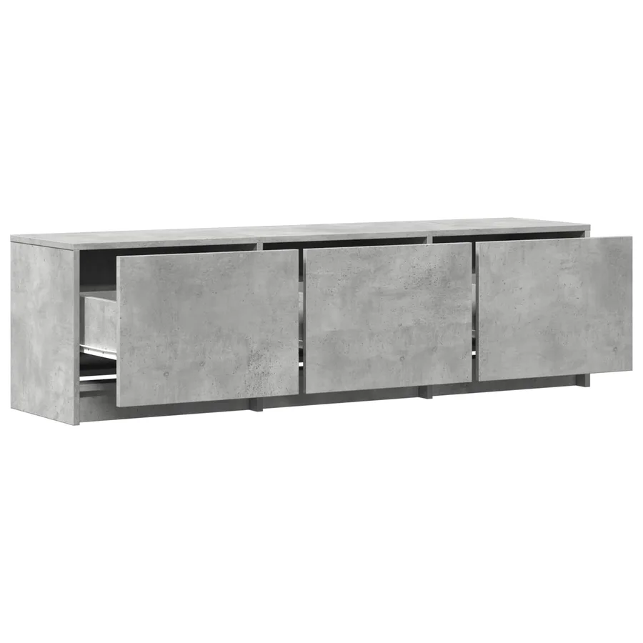 Meuble TV avec LED 140x34x40 cm Gris Béton Bois d’ingénierie - 10