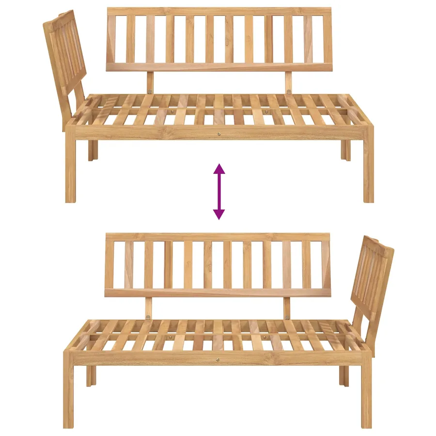Ensemble de Canapés Uni 2 pcs Gris Bois d'Acacia Massif - 16