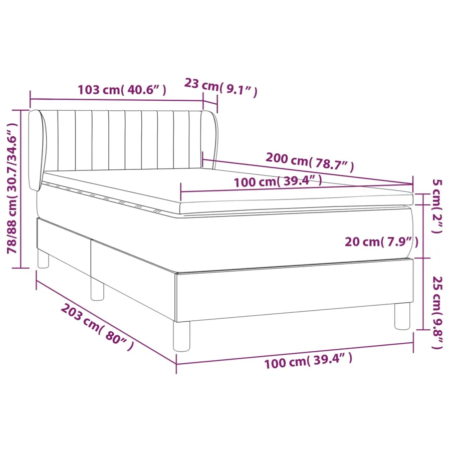 Sommier à lattes de lit avec matelas Marron foncé 100x200 cm - 7