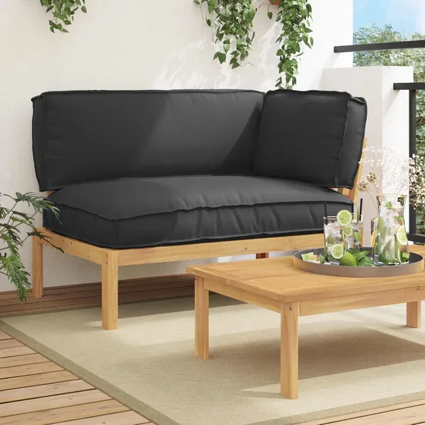 Ensemble de Canapés Noir 133 x 92 x 69 cm Bois d'Acacia Massif