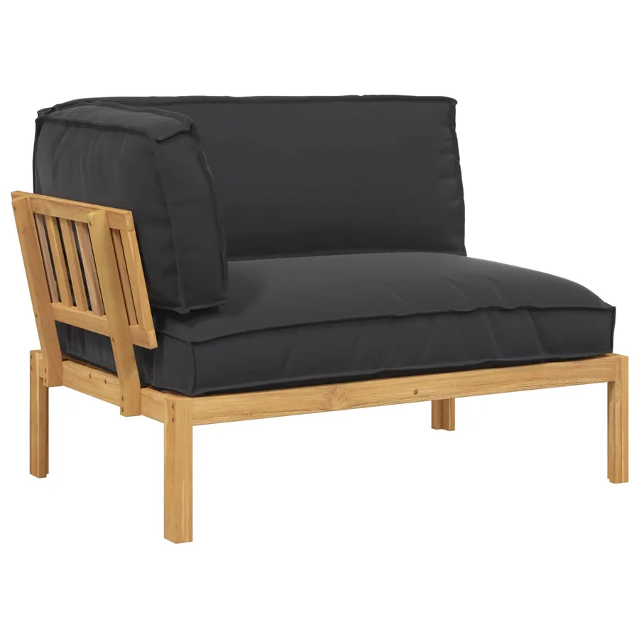 Ensemble de Canapés Noir 133 x 92 x 69 cm Bois d'Acacia Massif - 2