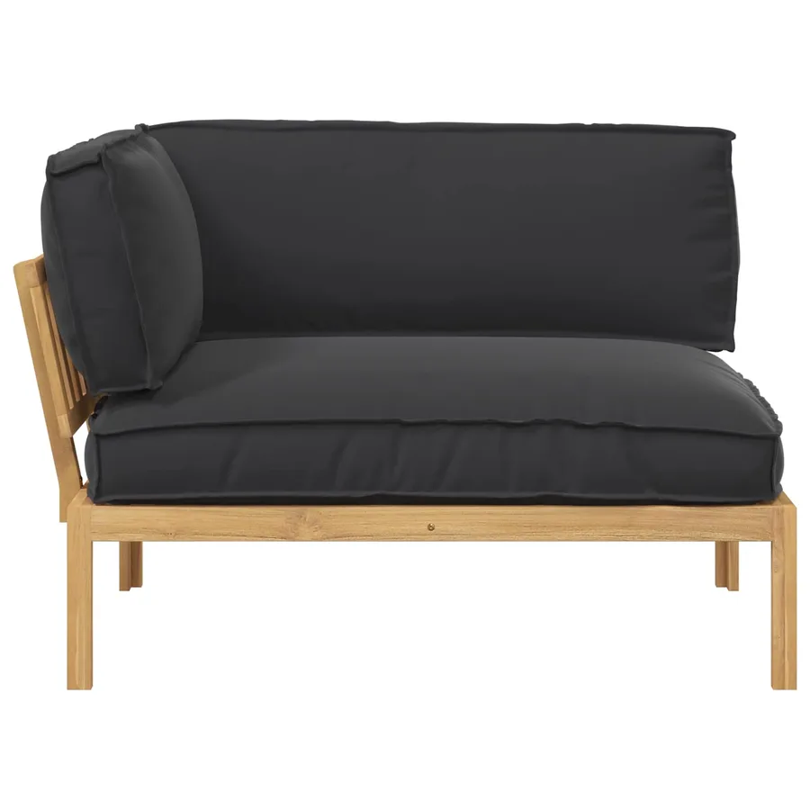 Ensemble de Canapés Noir 133 x 92 x 69 cm Bois d'Acacia Massif - 7