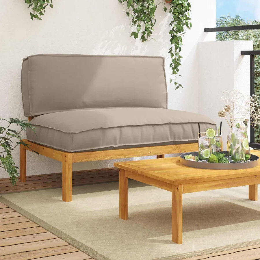 Ensemble de Canapés Taupe 120 x 92 x 69 cm Bois d'Acacia Massif