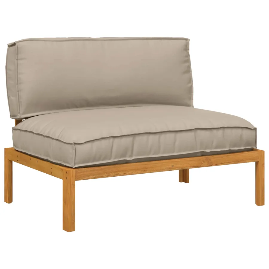 Ensemble de Canapés Taupe 120 x 92 x 69 cm Bois d'Acacia Massif - 2
