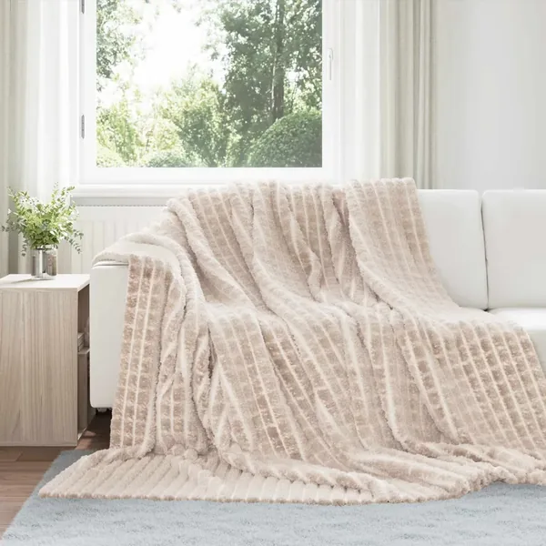 Couvertures à jeter 6 pcs Beige 240 x 220 cm Toison