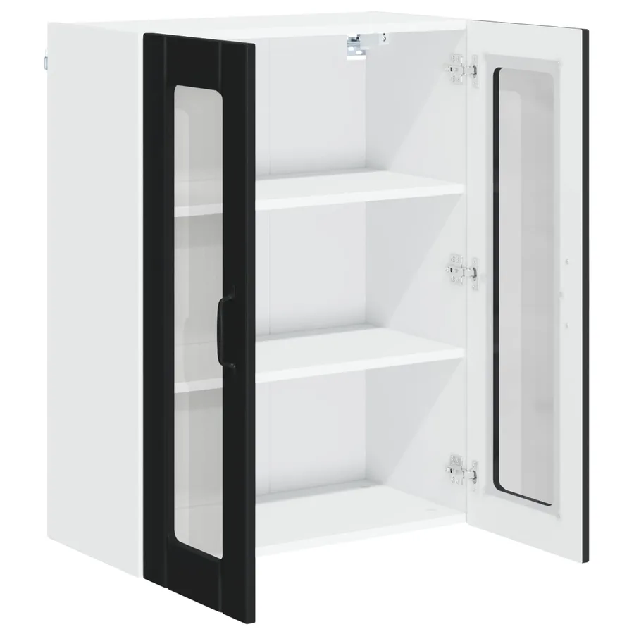 Cabinet en verre mural LUCCA Noir 60 x 31 x 80 cm - 5