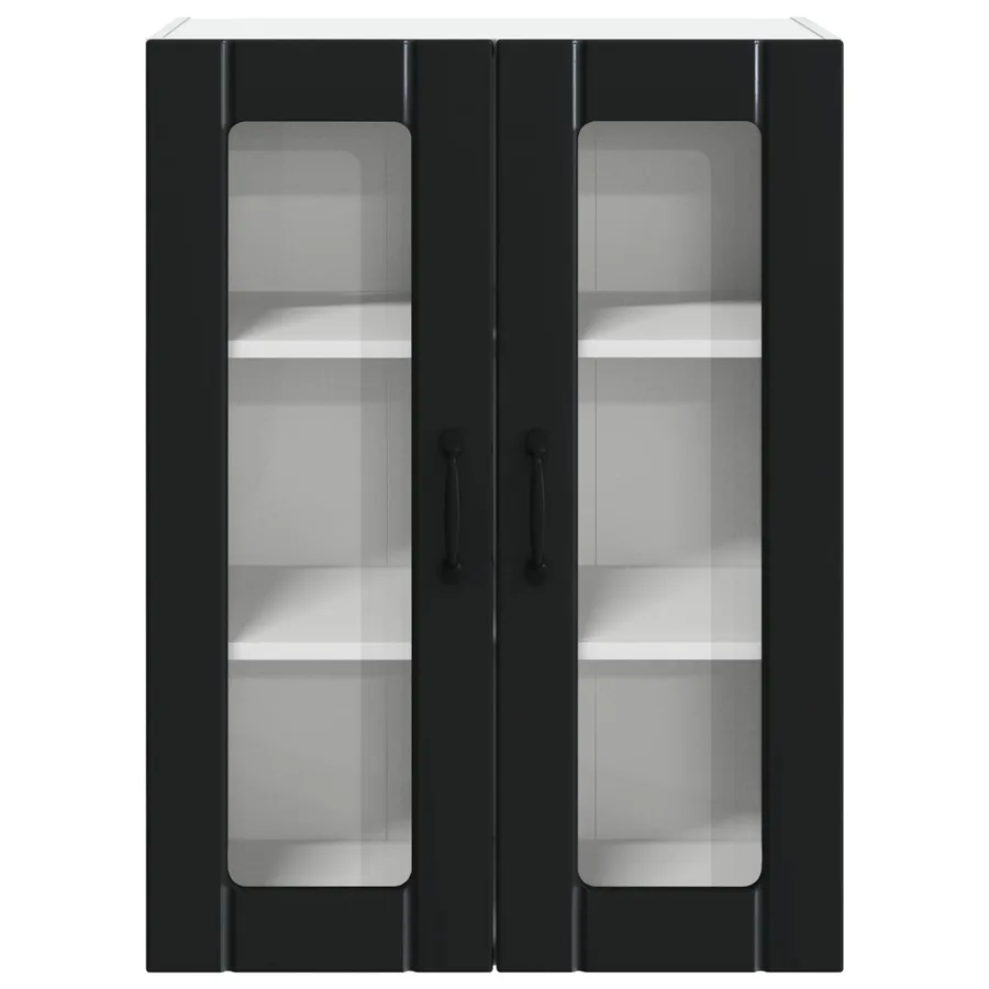 Cabinet en verre mural LUCCA Noir 60 x 31 x 80 cm - 6