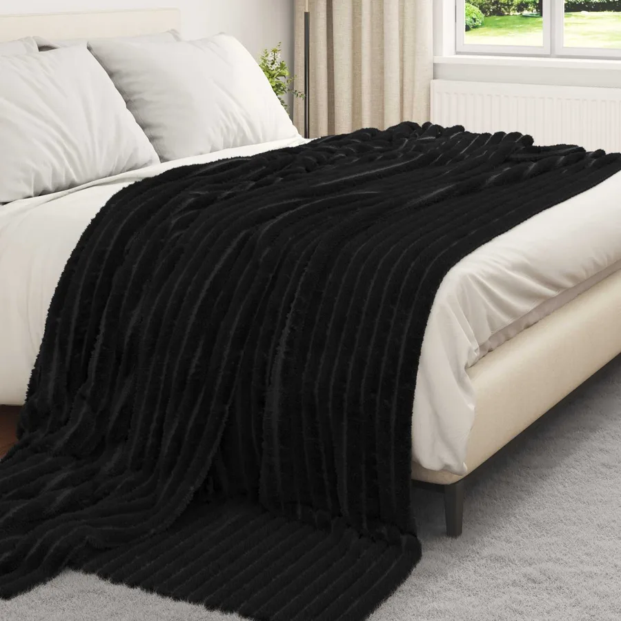 Jeté Noir 270 x 240 cm Toison - 3