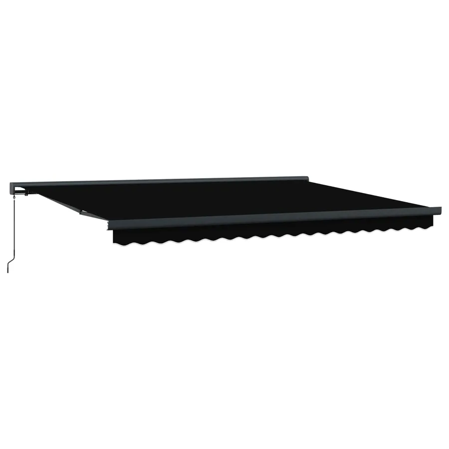 Auvent Rétractable Noir 4 × 3 m Toile et Aluminium - 2