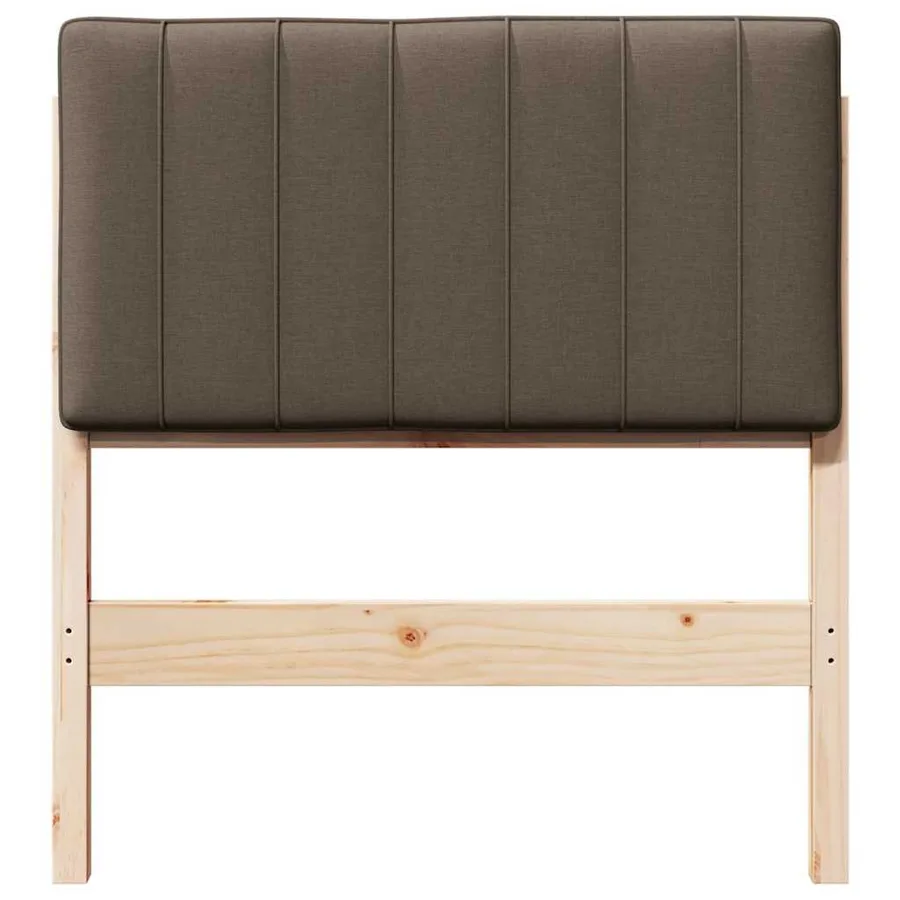Tête de lit capitonnée Marron et Taupe 80 cm Pin massif - 4