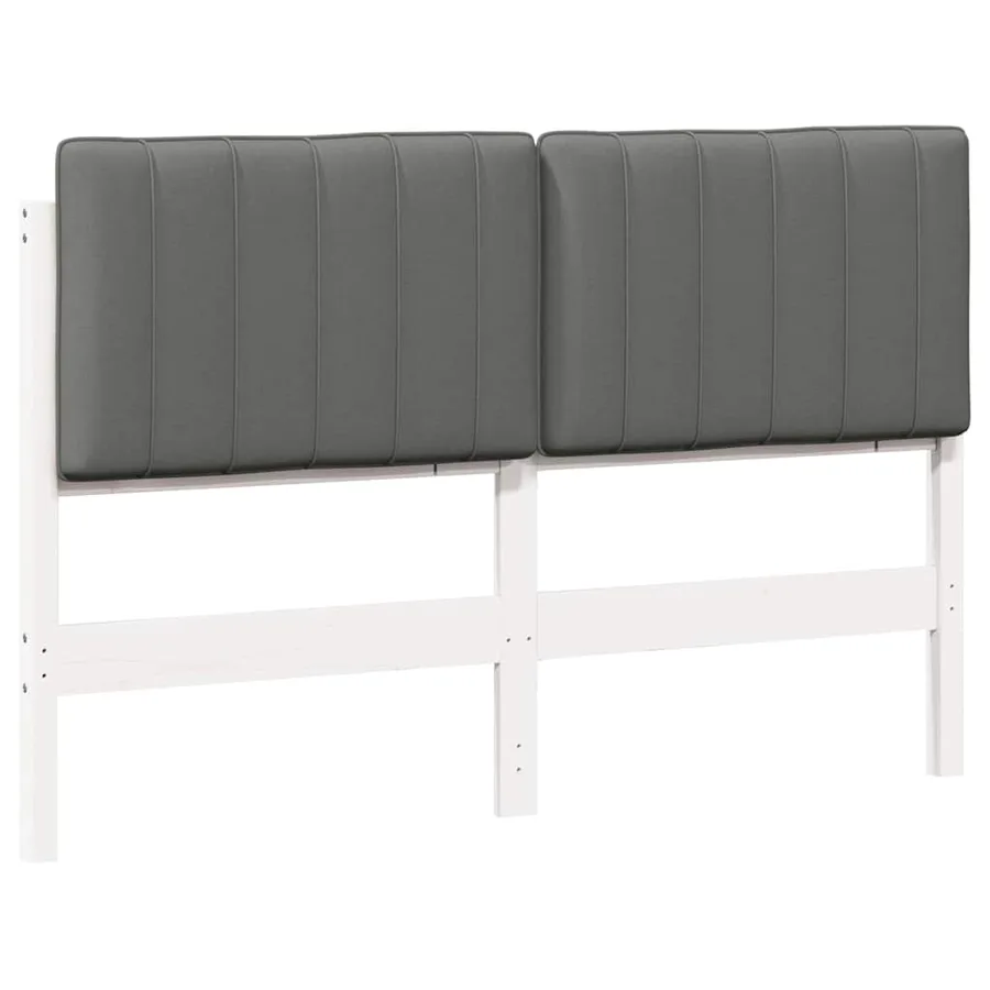 Tête de lit capitonnée Blanc et gris clair 140 cm Pin massif - 2
