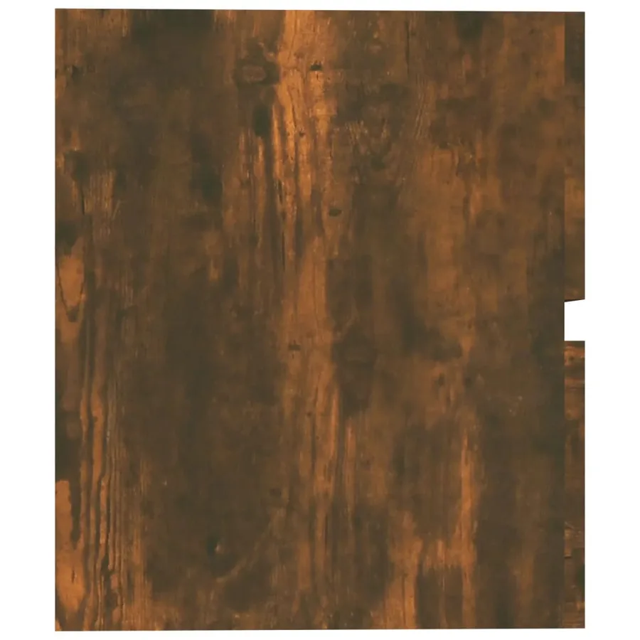 Armoire de lavabo Chêne fumé 60x38,5x45 cm Bois d'ingénierie - 5