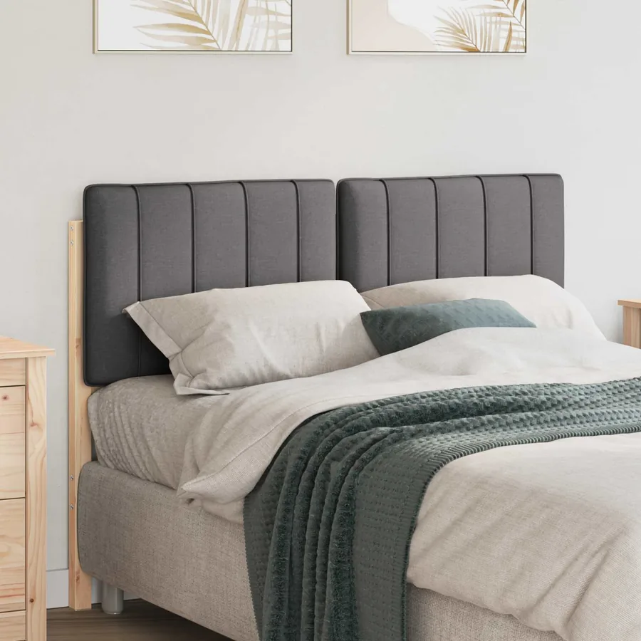 Tête de lit capitonnée Brun et gris foncé 120 cm Pin massif