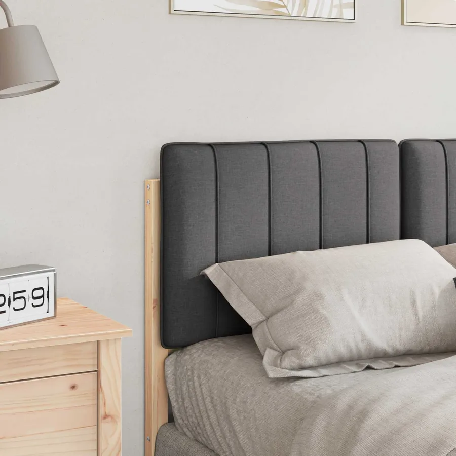 Tête de lit capitonnée Brun et gris foncé 120 cm Pin massif - 3