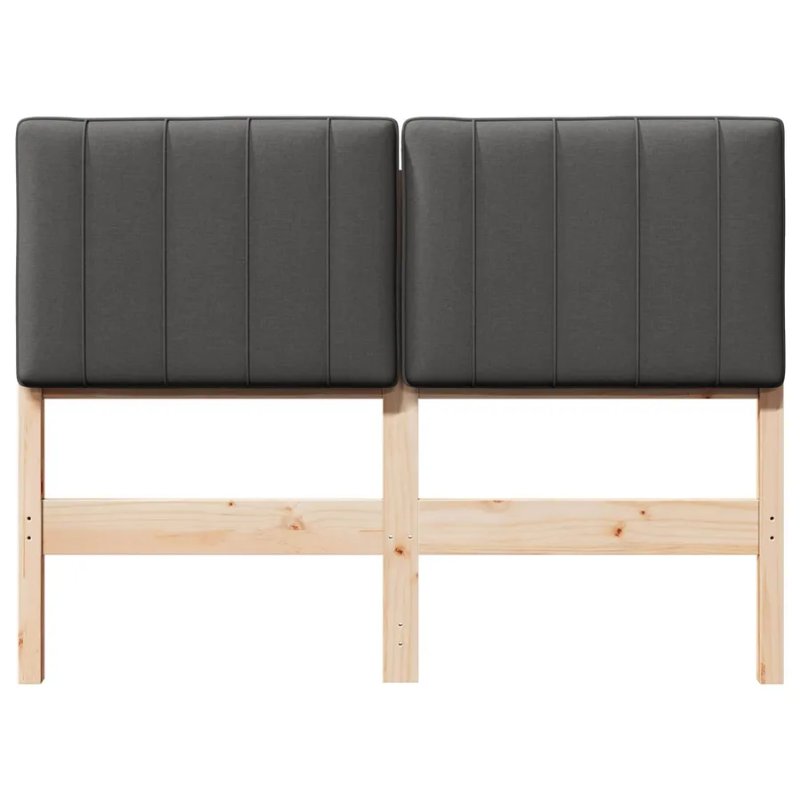 Tête de lit capitonnée Brun et gris foncé 120 cm Pin massif - 4
