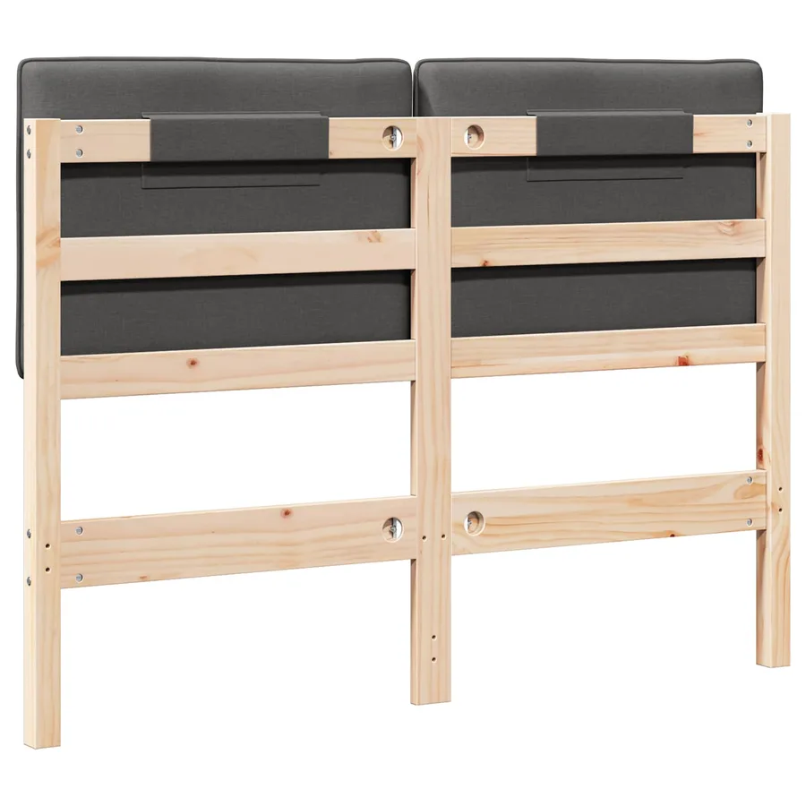 Tête de lit capitonnée Brun et gris foncé 120 cm Pin massif - 6