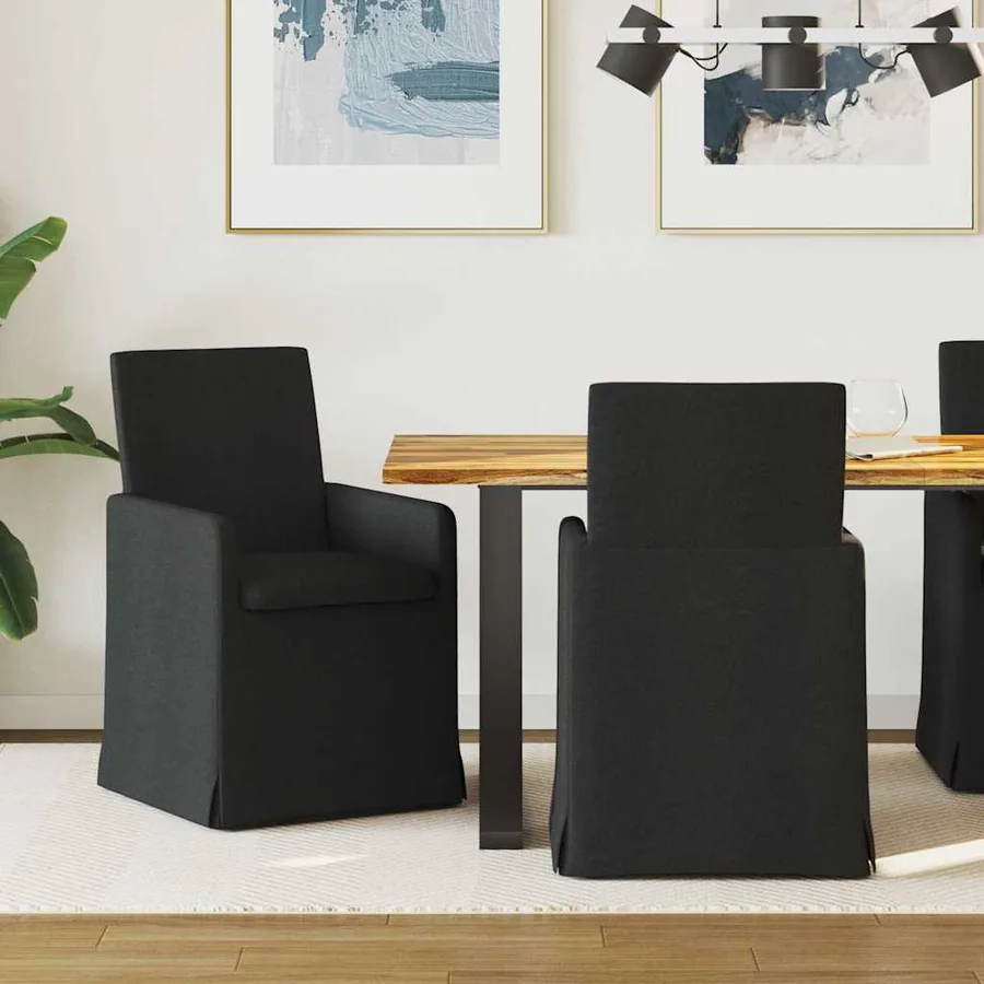 Chaises de salle à manger 2 pcs Noir 57 x 67 x 95 cm tissu