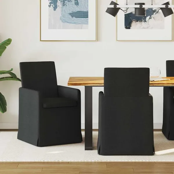 Chaises de salle à manger 2 pcs Noir 57 x 67 x 95 cm tissu