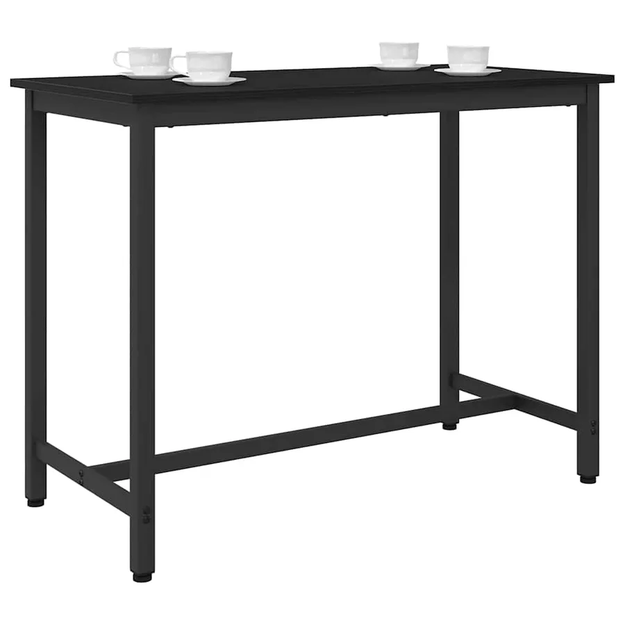 table Chêne noir 100 x 50 x 76,5 cm Bois d'ingénierie et acier - 2
