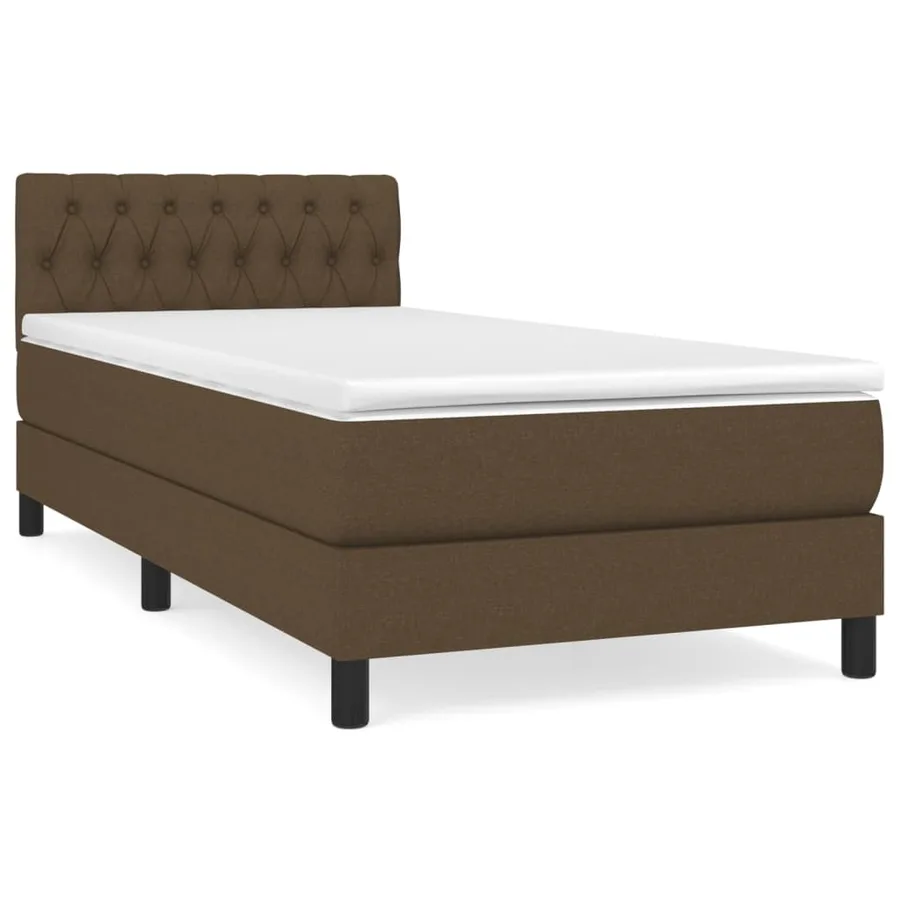 Sommier à lattes de lit avec matelas Marron foncé 100x200 cm - 2