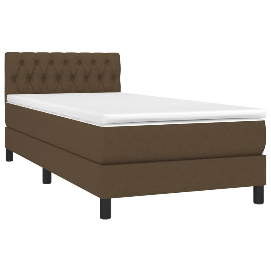 Sommier à lattes de lit avec matelas Marron foncé 100x200 cm - 3