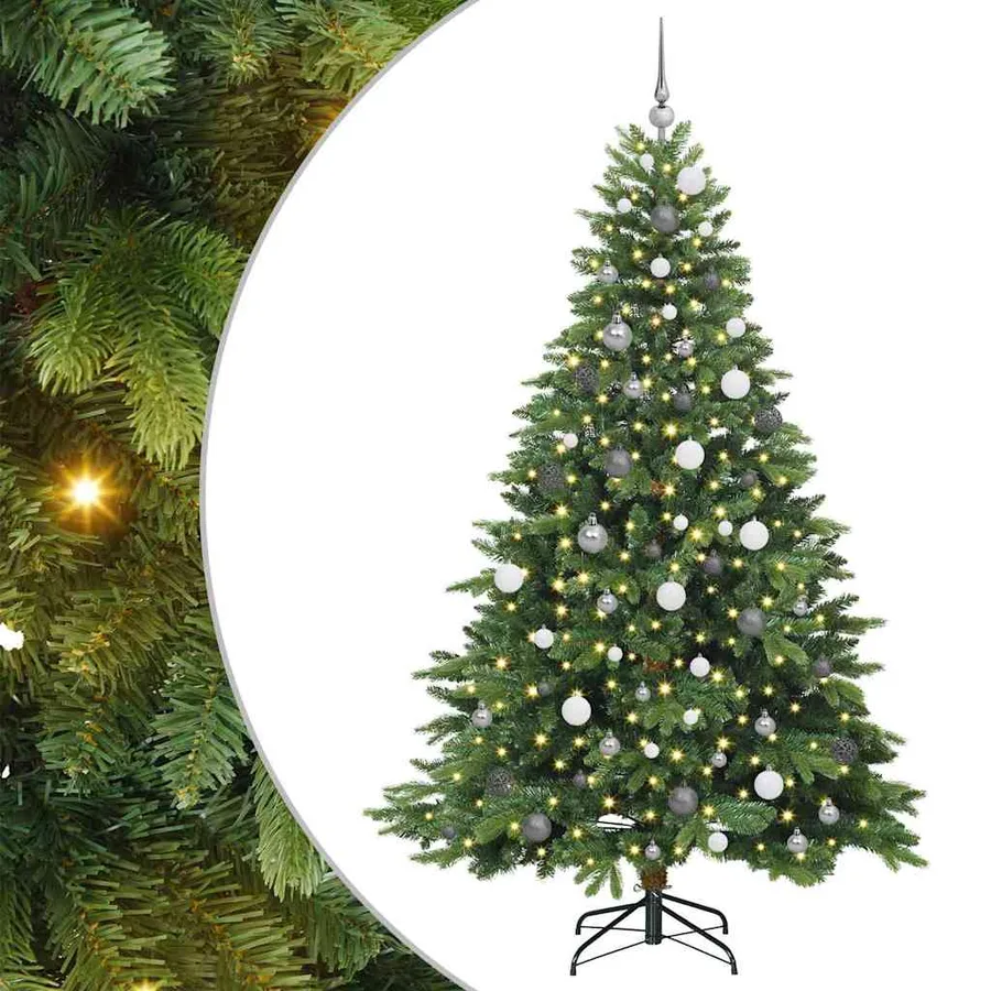 Sapin de Noël artificiel avec 300 LED Vert 210 cm PE et PVC - 2