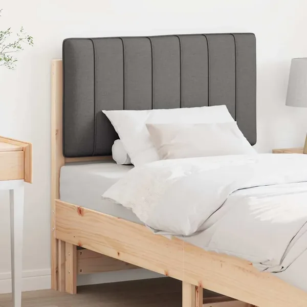 Tête de lit capitonnée Brun et gris foncé 80 cm Pin massif