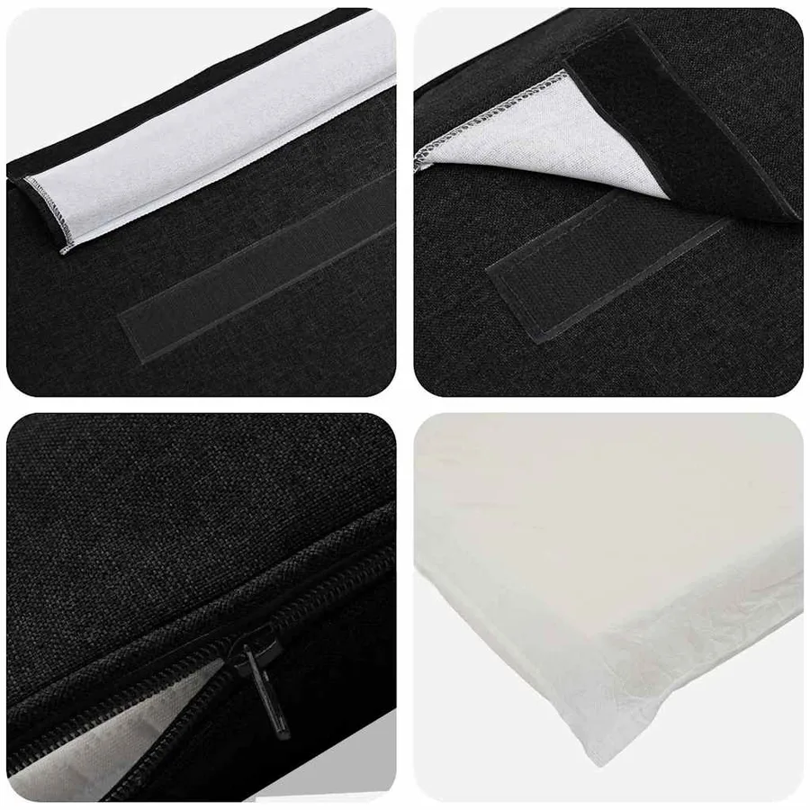 Tête de lit capitonnée Marron et Noir 140 cm Pin massif - 7