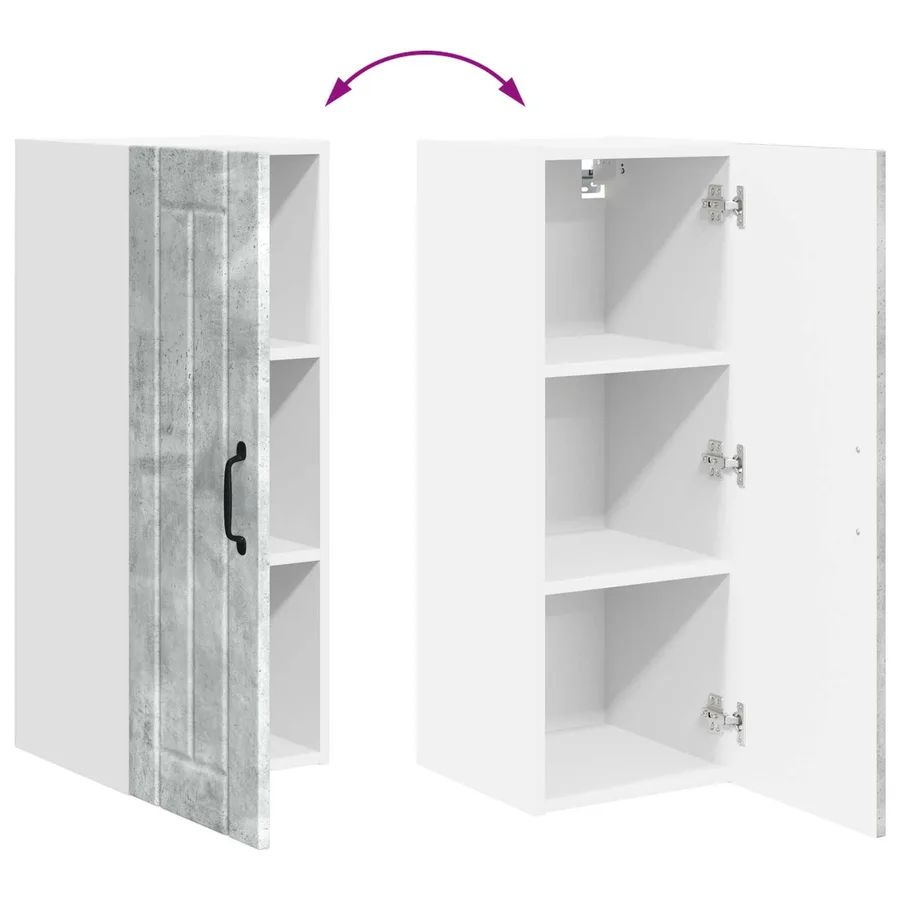 Meuble mural LUCCA 2 pcs Gris béton 30 x 31 x 80 cm - 12