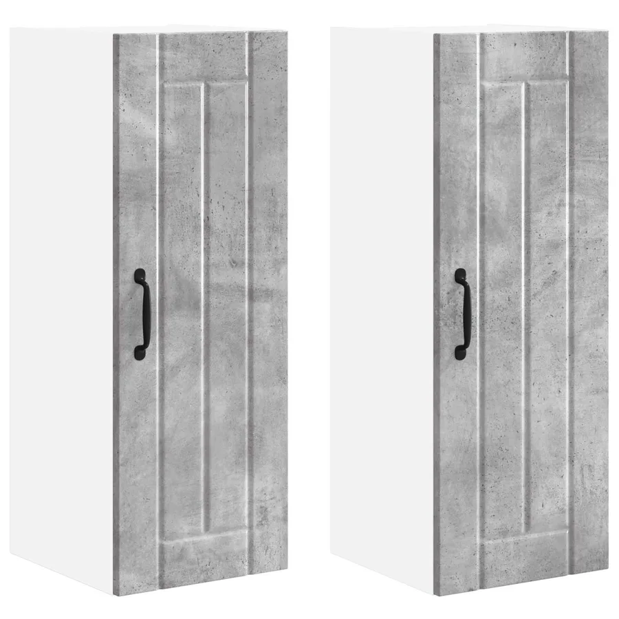 Meuble mural LUCCA 2 pcs Gris béton 30 x 31 x 80 cm - 2