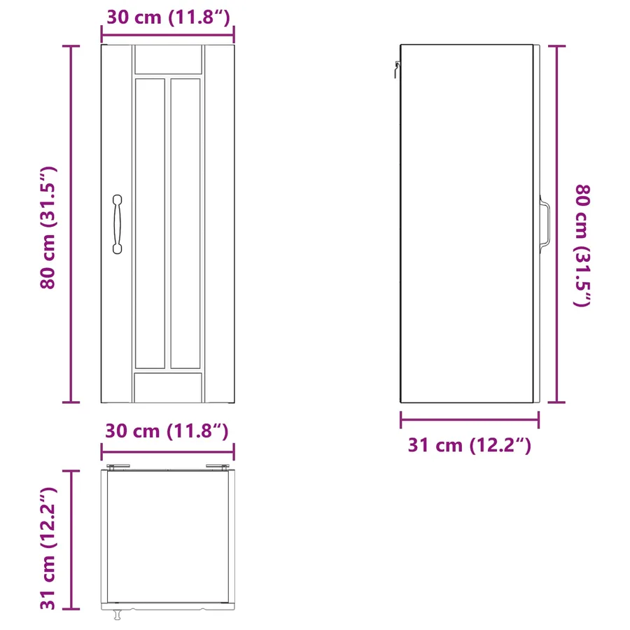 Meuble mural LUCCA 2 pcs Blanc 30 x 31 x 80 cm - 13