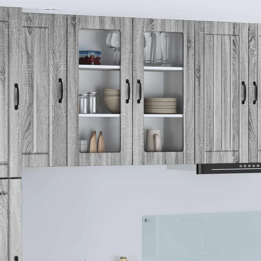 Cabinet en verre mural LUCCA Sonoma gris 80 x 31 x 80 cm