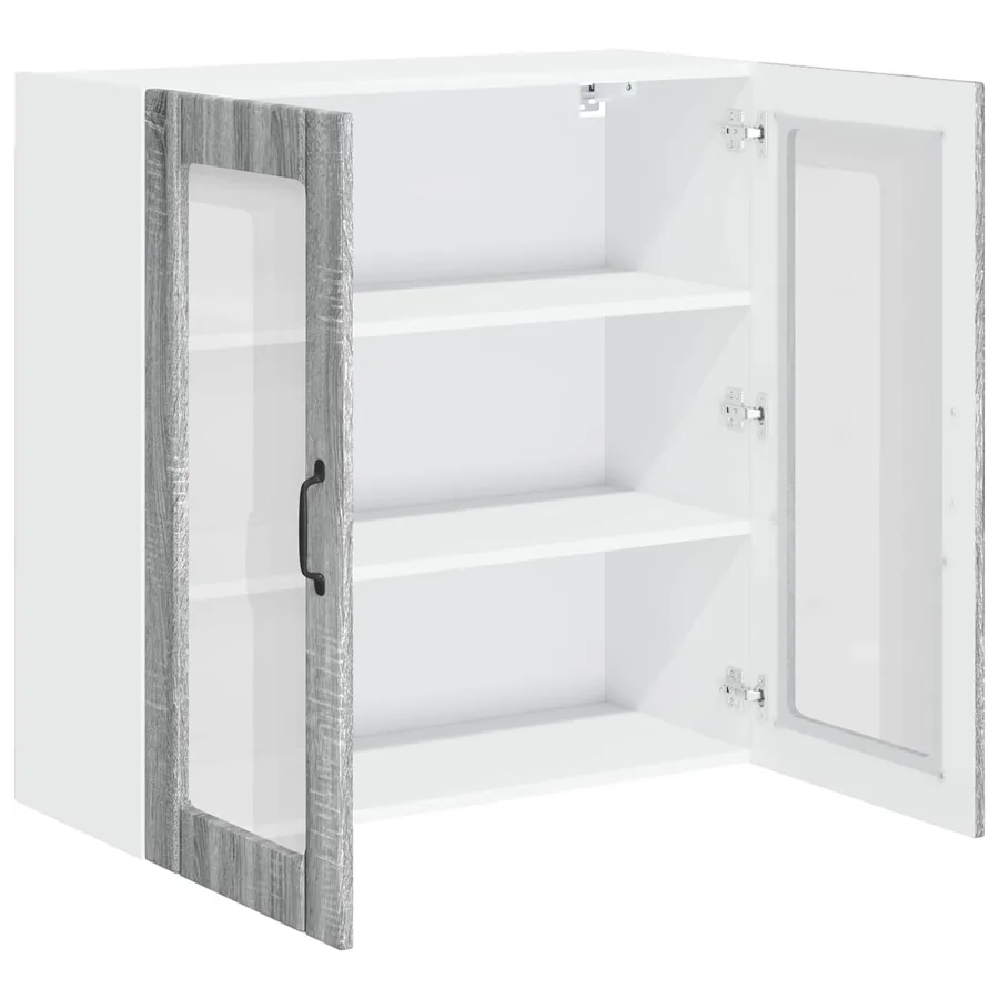 Cabinet en verre mural LUCCA Sonoma gris 80 x 31 x 80 cm - 5