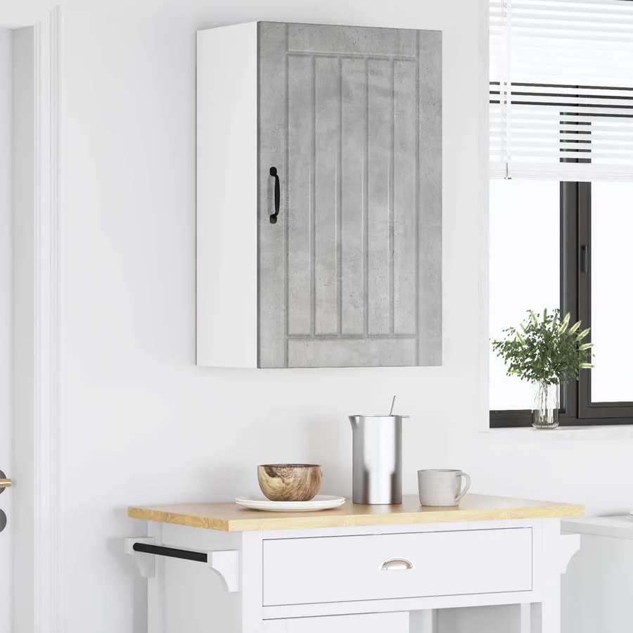 Meuble mural LUCCA Gris béton 50 x 31 x 80 cm Bois d'ingénierie - 4