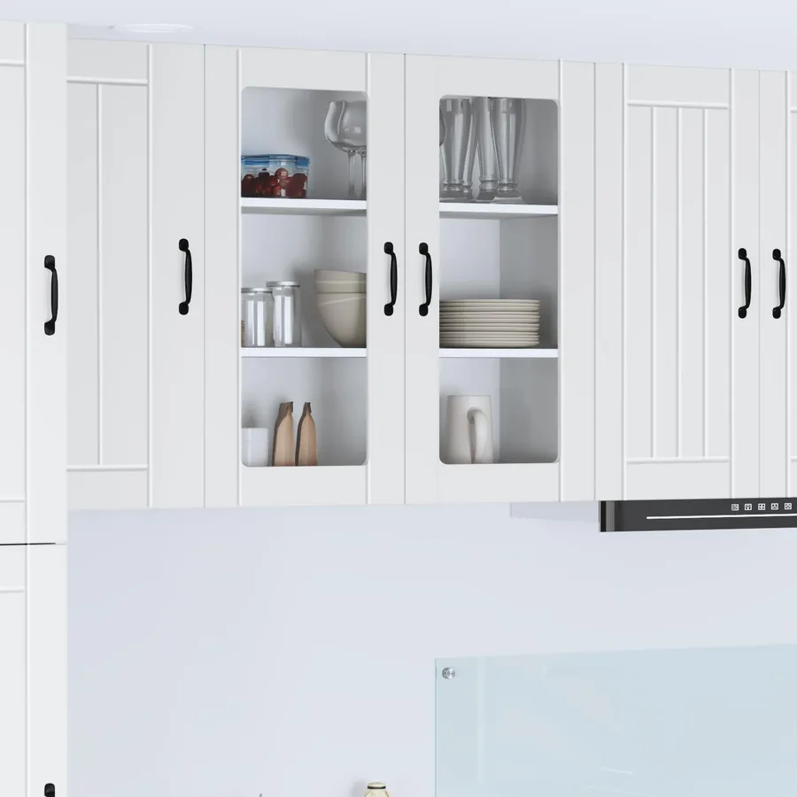 Cabinet en verre mural LUCCA Blanc 80 x 31 x 80 cm