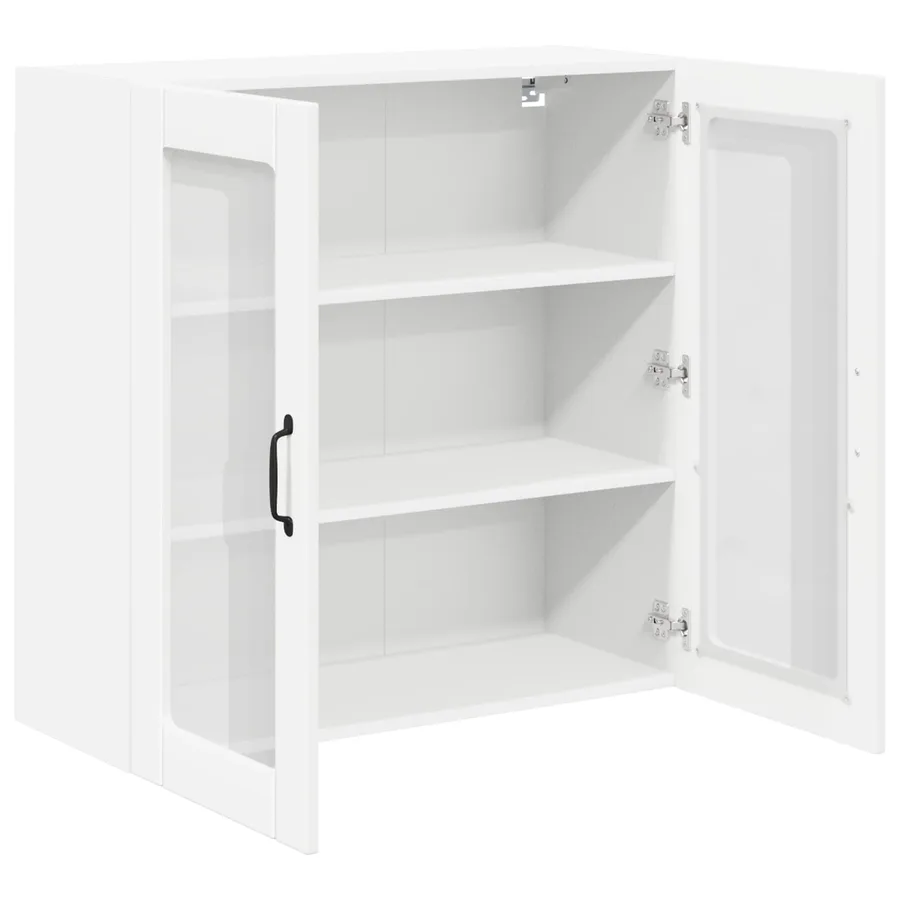 Cabinet en verre mural LUCCA Blanc 80 x 31 x 80 cm - 5