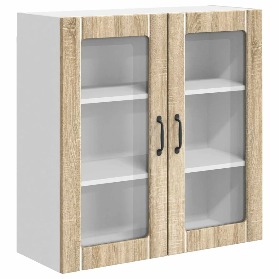 Cabinet en verre mural LUCCA Chêne Sonoma 80 x 31 x 80 cm - 2