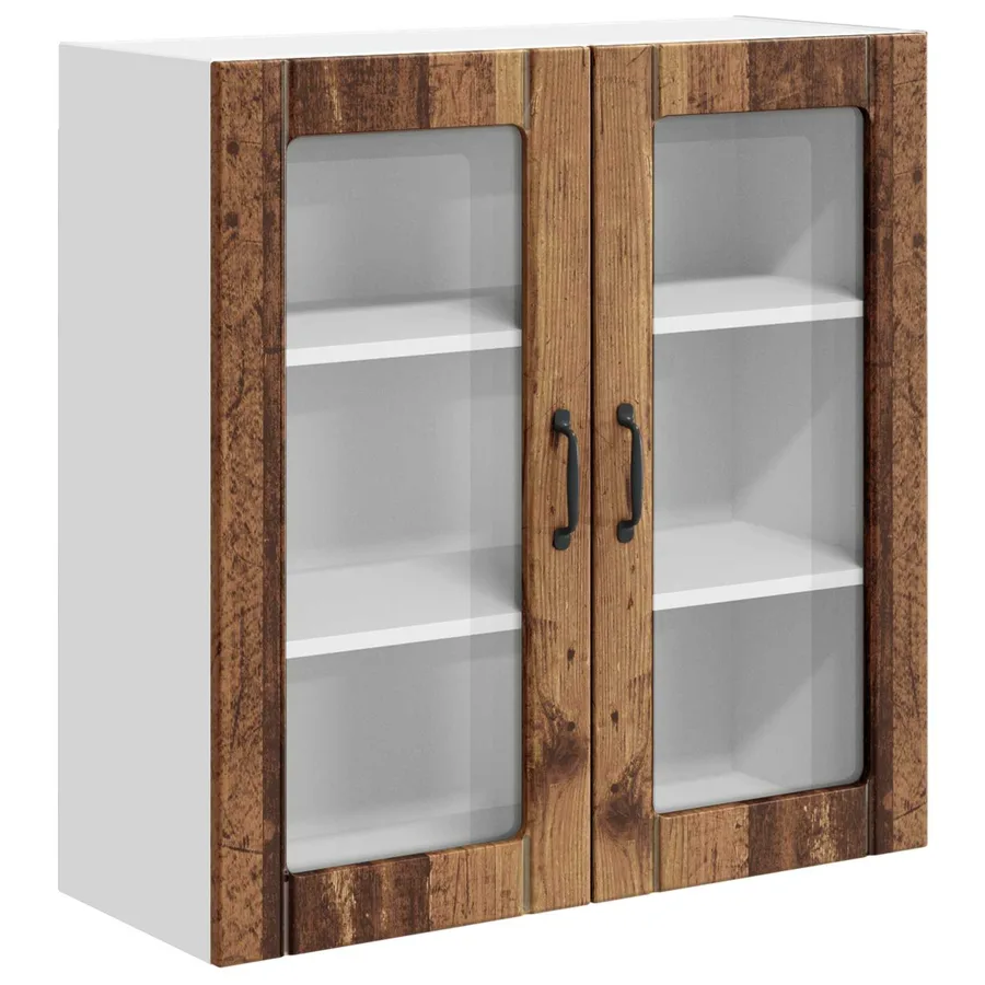 Cabinet en verre mural LUCCA Bois ancien 80 x 31 x 80 cm - 2