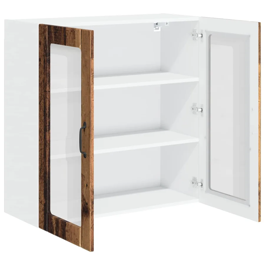 Cabinet en verre mural LUCCA Bois ancien 80 x 31 x 80 cm - 5