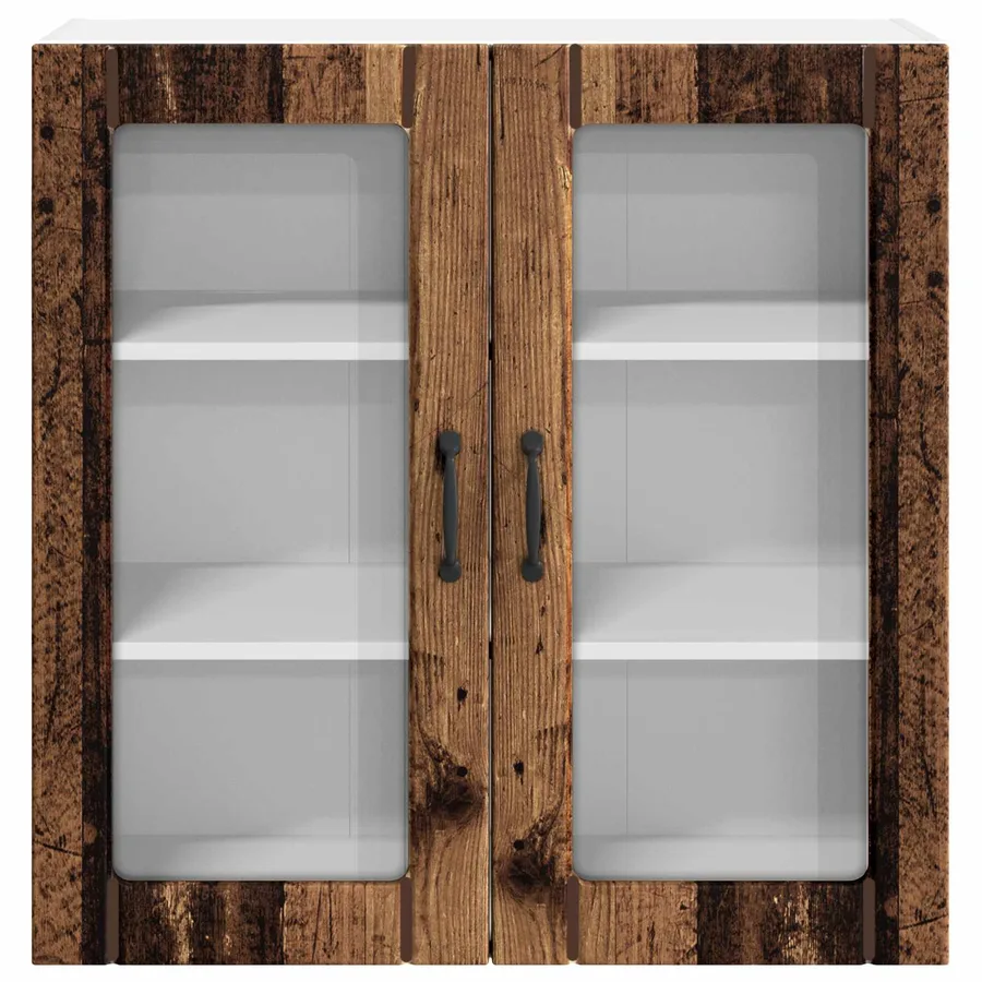 Cabinet en verre mural LUCCA Bois ancien 80 x 31 x 80 cm - 6