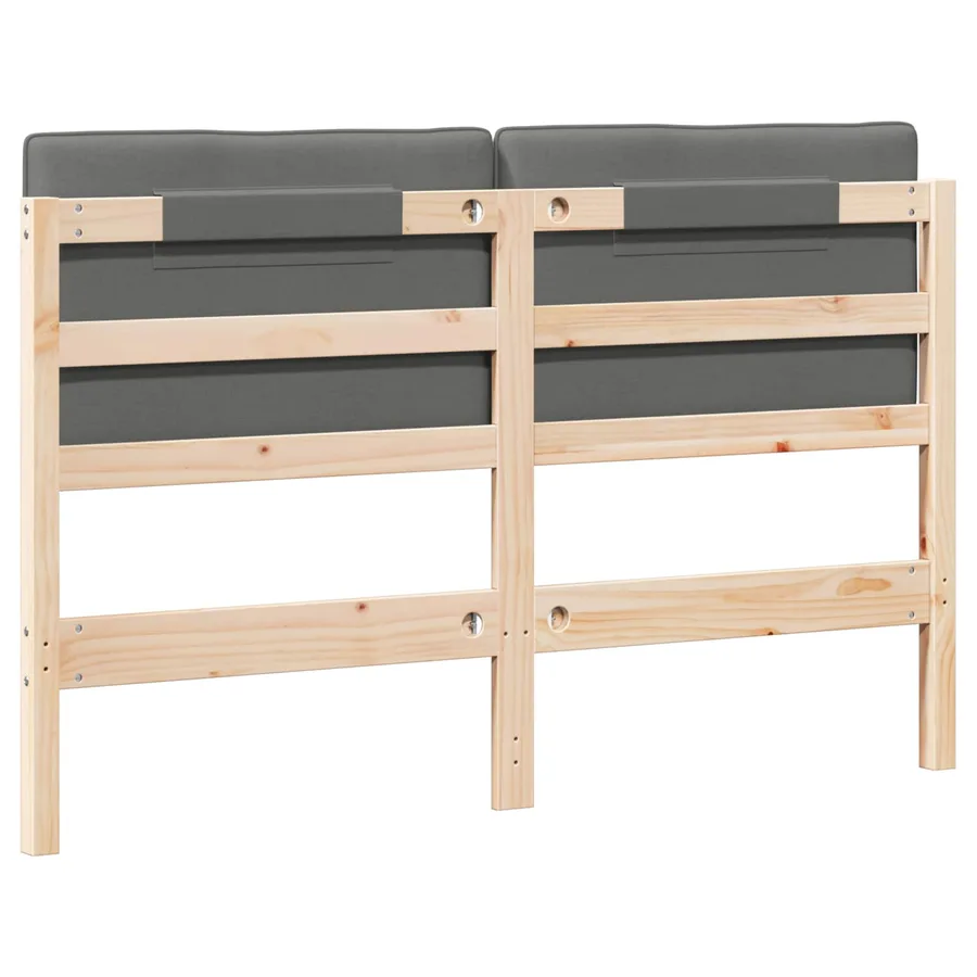 Tête de lit capitonnée Marron et gris clair 160 cm Pin massif - 6