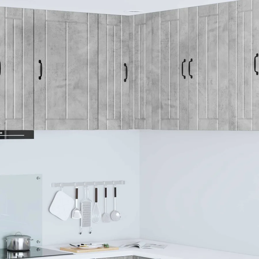 Cabinet d'angle mural LUCCA Gris béton 57 x 57 x 80 cm