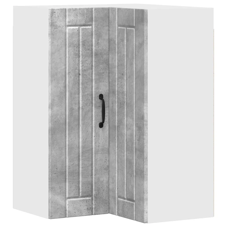 Cabinet d'angle mural LUCCA Gris béton 57 x 57 x 80 cm - 2