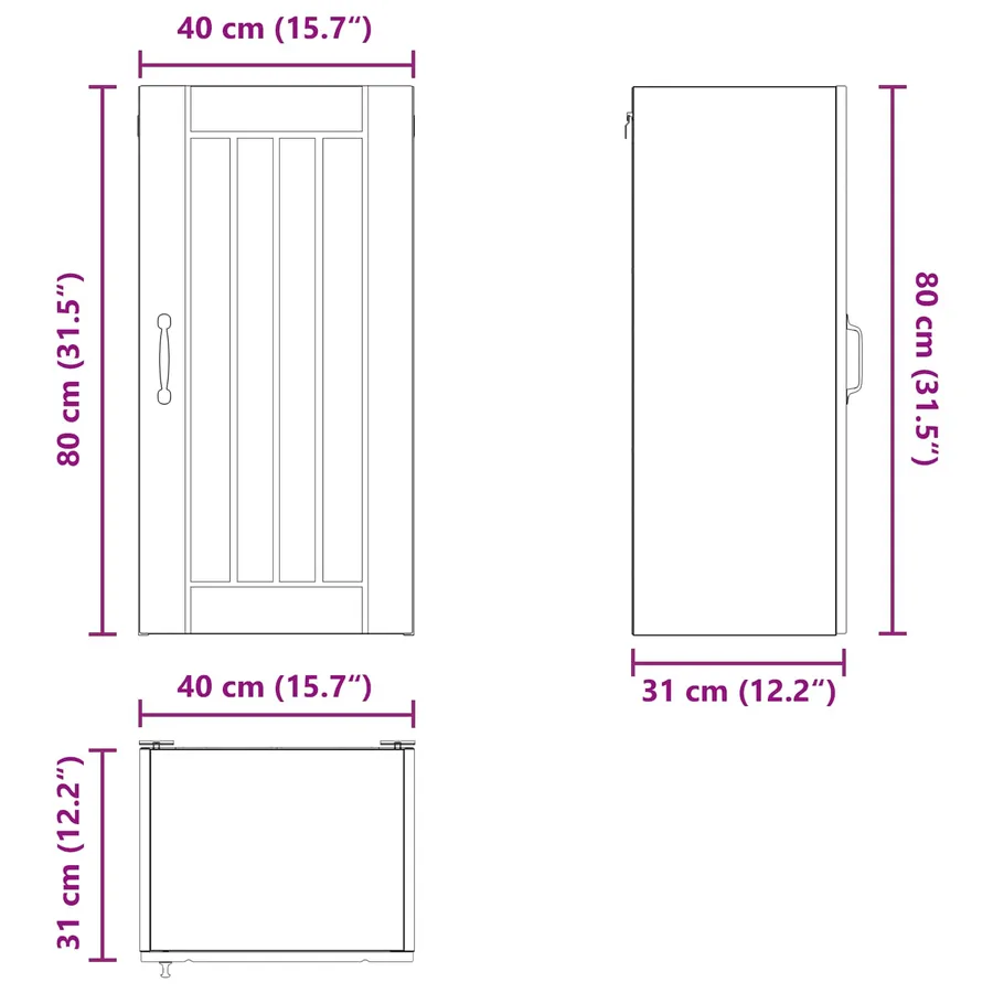 Meuble mural LUCCA Blanc 40 x 31 x 80 cm Bois d'ingénierie - 13