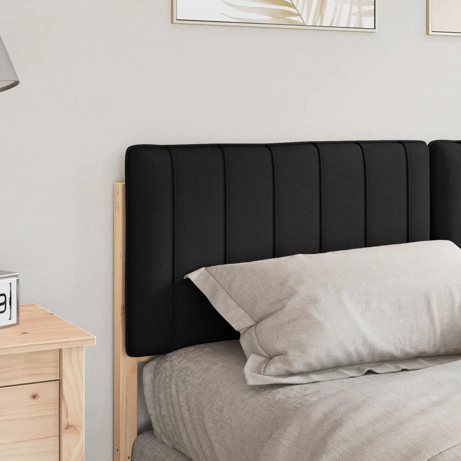 Tête de lit capitonnée Marron et Noir 150 cm Pin massif - 3