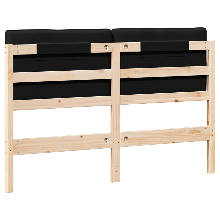 Tête de lit capitonnée Marron et Noir 150 cm Pin massif - 6