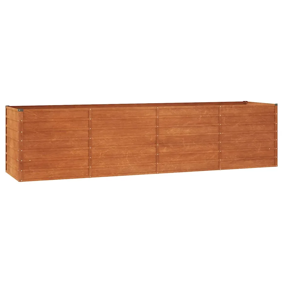 Lit surélevé de jardin rouillé 320x80x77 cm acier corten - 2