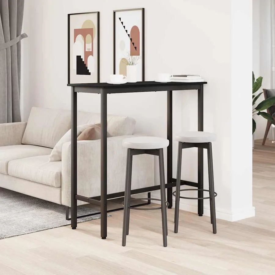 table Chêne noir 100 x 40 x 100,5 cm Bois d'ingénierie et acier - 4